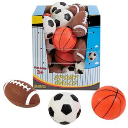 24 Bulk Sports Balls Traditional 3 Asst Soccer/basket/football Pvc 4.75in 24pc Pdq