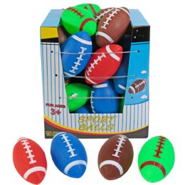 24 Bulk Football Pvc 6in 4ast Colors In 12pc Pdq