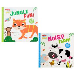 24 Bulk Puzzle Board Book Animals 2 Assorted Prints Noisy Farm, Jungle Farm