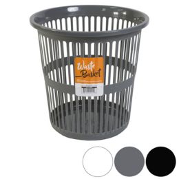 48 Bulk Waste Basket 1 X 11 X 11 - 3 Assorted Colors White Black Gray