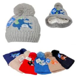24 Bulk Children Dinosaur Knit Hat
