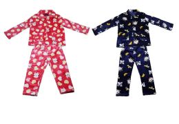 48 Bulk Kids Fleece Pajama Set
