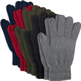50 Bulk Adult Knit Gloves - 5 Colors