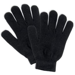 50 Bulk Adult Knitted Gloves - Black