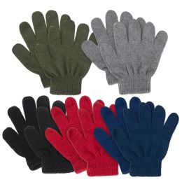 50 Bulk Children Knitted Gloves - 5 Assorted Colors