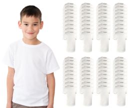 504 Bulk Fruit Of The Loom Boys Cotton Crew Neck Undershirt In White Size Medium