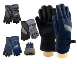 24 Bulk Unisex Heavy Duty Winter Gloves With Strap