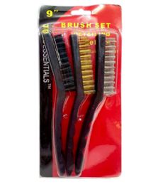 12 Bulk 3 Piece Wire Brush Set