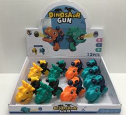 12 Bulk Dino LighT-Up Gun W/sound 4.25in 4ast Styles In 12pc Pdq Ea W/ht