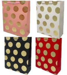 96 Bulk Poka Dot Large Gift Bag