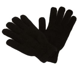 48 Bulk Adult Black Winter Gloves