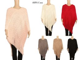 48 Bulk Women's Poncho Scarf