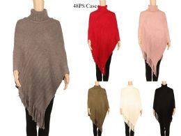 48 Bulk Women's Poncho Scarf