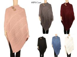 48 Bulk Women's Poncho Scarf