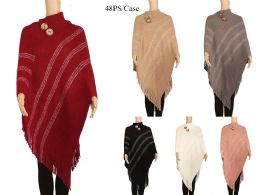 48 Bulk Woman Poncho Scarf
