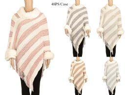48 Bulk Woman Poncho Scarf
