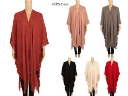 48 Bulk Woman Scarf Poncho