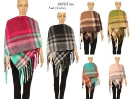 48 Bulk Woman Scarf Poncho