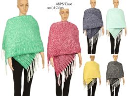 48 Bulk Woman Scarf Poncho