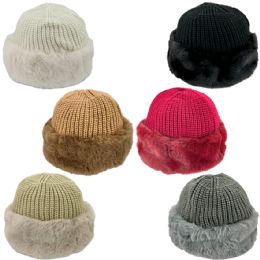 12 Bulk Faux Fur Winter Hats for Women - Mixed Colors