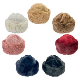 12 Bulk Women Winter Hat - Faux Fur Cossack Style Hat