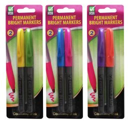 48 Bulk Check Plus Permanent Marker 2 Pk Assorted Colors