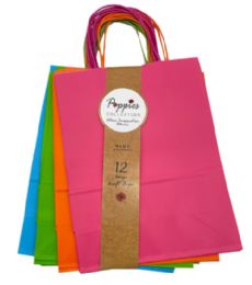 20 Bulk Large Neon Kraft Bag With Band