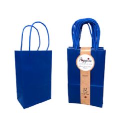 20 Bulk Small Royal Blue Kraft Bag With Band