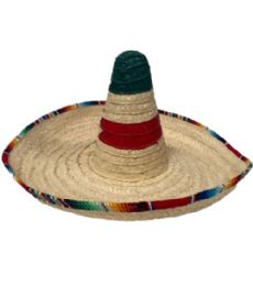 12 Bulk Mexican Zapata Hat With Sarpe Border