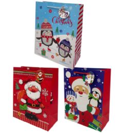 144 Bulk Xmas Large Glitter Premium Bags