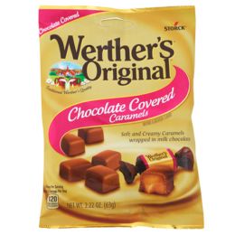 12 Bulk Werthers Chocolate Covered Caramels 2.22 Oz Peg Bag