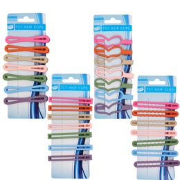 36 Bulk Hair Clips 7ct MultI-Color 4ast Styles Heart/rectangle/2loop/wavy Powdercoat Finish Tcd In Polybag