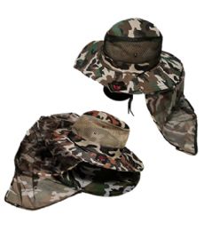 72 Bulk Army Camo Hat W Net Back