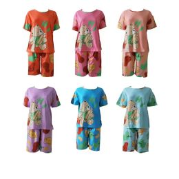 96 Bulk Woman Bear Print 2 Pc Pajama Set