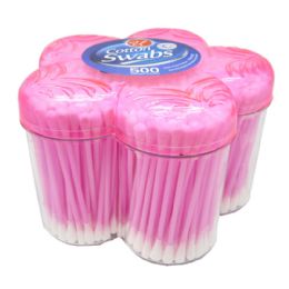 48 Bulk 500 Cotton Swabs Ps Box Flower 18gm