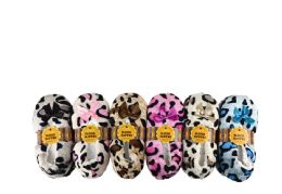 12 Bulk Woman Sock Slippers Animal Print Design