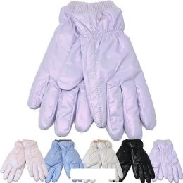12 Bulk Women's Winter Gloves Glossy Fashion Gloves Fur Lining