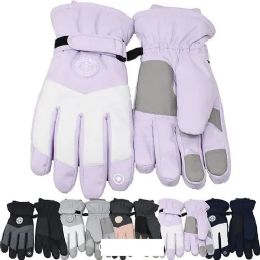 12 Bulk Women's Winter Gloves Heavy Duty Adjustable Strap