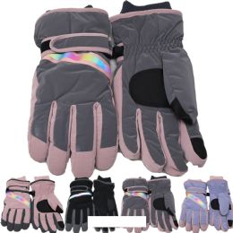 12 Bulk Women's Winter Gloves Heavy Duty Adjustable Strap