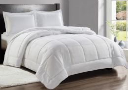 4 Bulk 3 Piece Embossed Comforter Set Queen White Only Comforter Plus 2 Shams