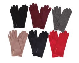 36 Bulk Ladies Cotton Glove With Button