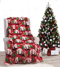 12 Bulk Holiday Magic Holiday Throw Design Micro Plush Throw Blanket 50x60 Multicolor