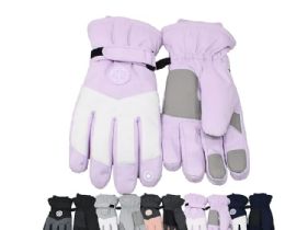 12 Bulk Women's Winter Gloves Heavy Duty Adjustable Strap