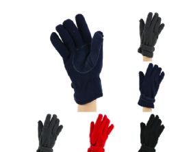 12 Bulk Women's Fleece Heavy Gloves Assorted Colors One Size