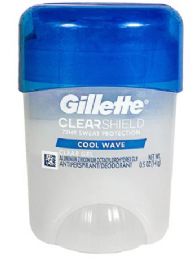 6 Bulk Gillette Cool Wave Clear Gel Antiperspirant And Deodorant For Men - 0.5 Oz.