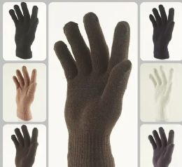 12 Bulk Men's Winter Acrylic Gloves Thin Material