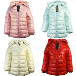 12 Bulk Women's Short Winter Jacket Reflective Assorted Colors