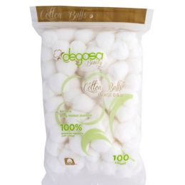 24 Bulk Cotton Balls 100ct 100% Cottonpeggable & Resealable Poly Bag