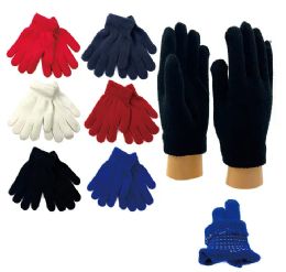 24 Bulk Unisex Kids Winter Gloves Assorted Color