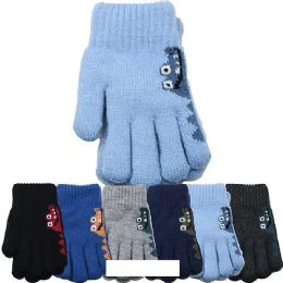 24 Bulk Kid's Winter Fleece Gloves Fur Lined
